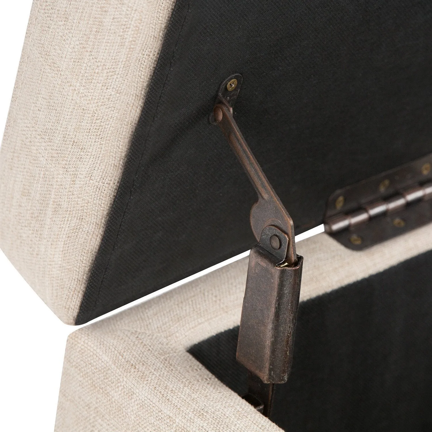 Hamilton Storage Ottoman in Linen
