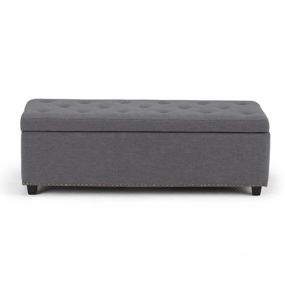 Hamilton Storage Ottoman in Linen