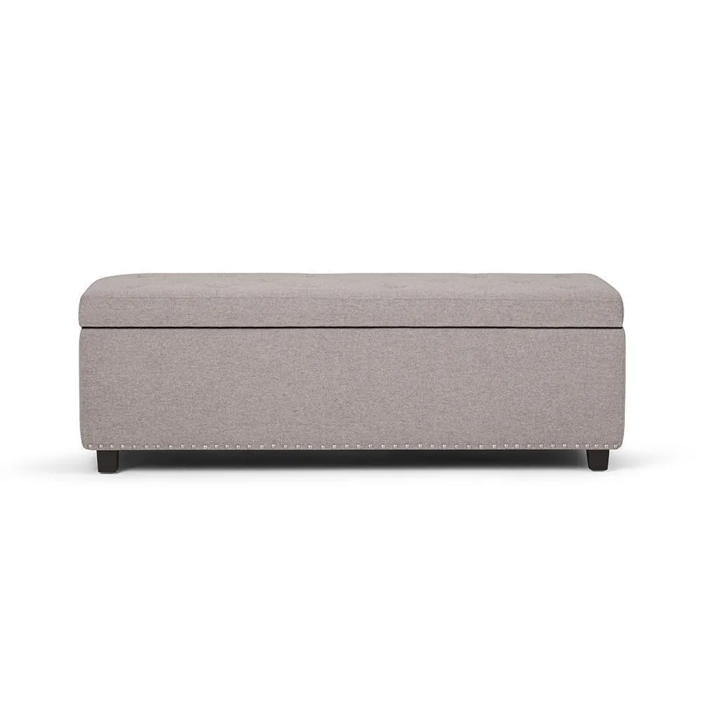 Hamilton Storage Ottoman in Linen