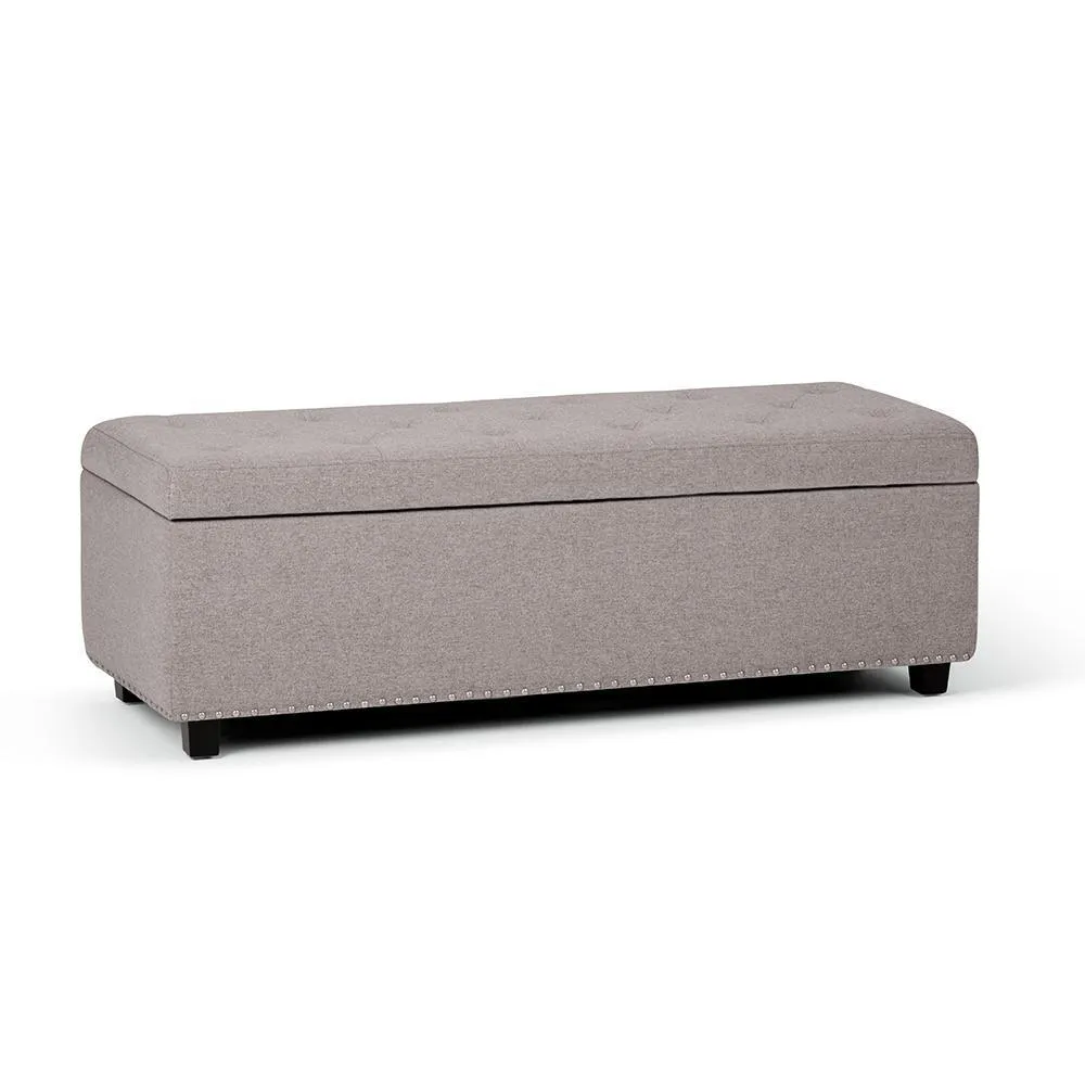 Hamilton Storage Ottoman in Linen