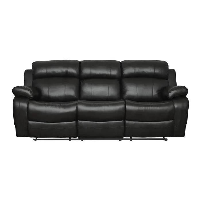 Homelegance Furniture Marille Double Reclining Sofa in Black