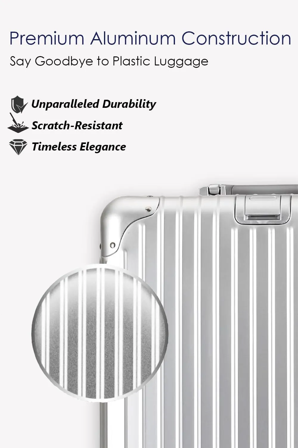 HotWay 20 Inch All Aluminum Carry On Luggage with Wheels, Hard Shell Zipperless Suitcase with TSA Locks, Gold Travel Luggage (22x14x9 Airline Approved)