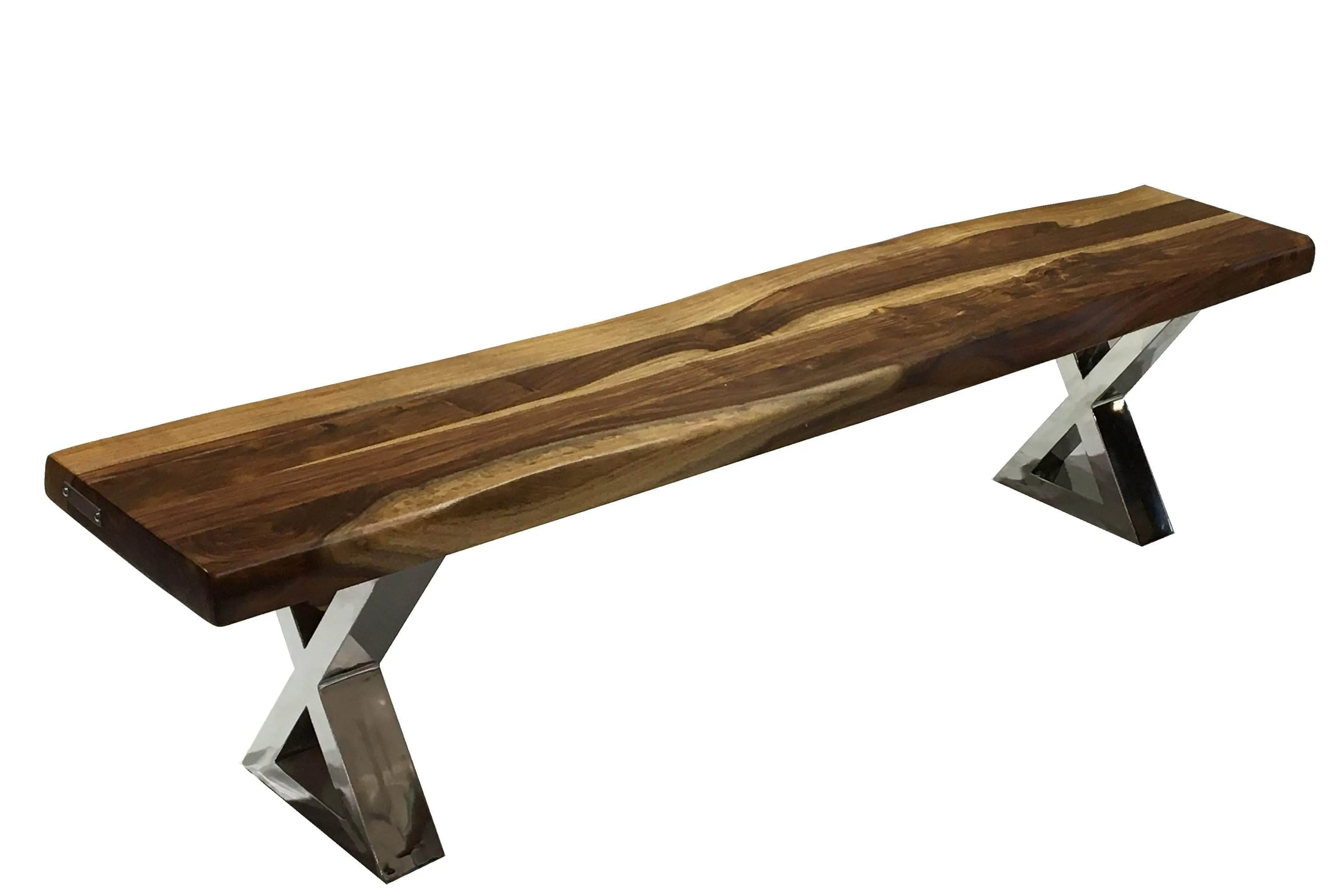 Live Edge Sheesham Wood Dining Bench 72"W - Available in 4 Leg Styles