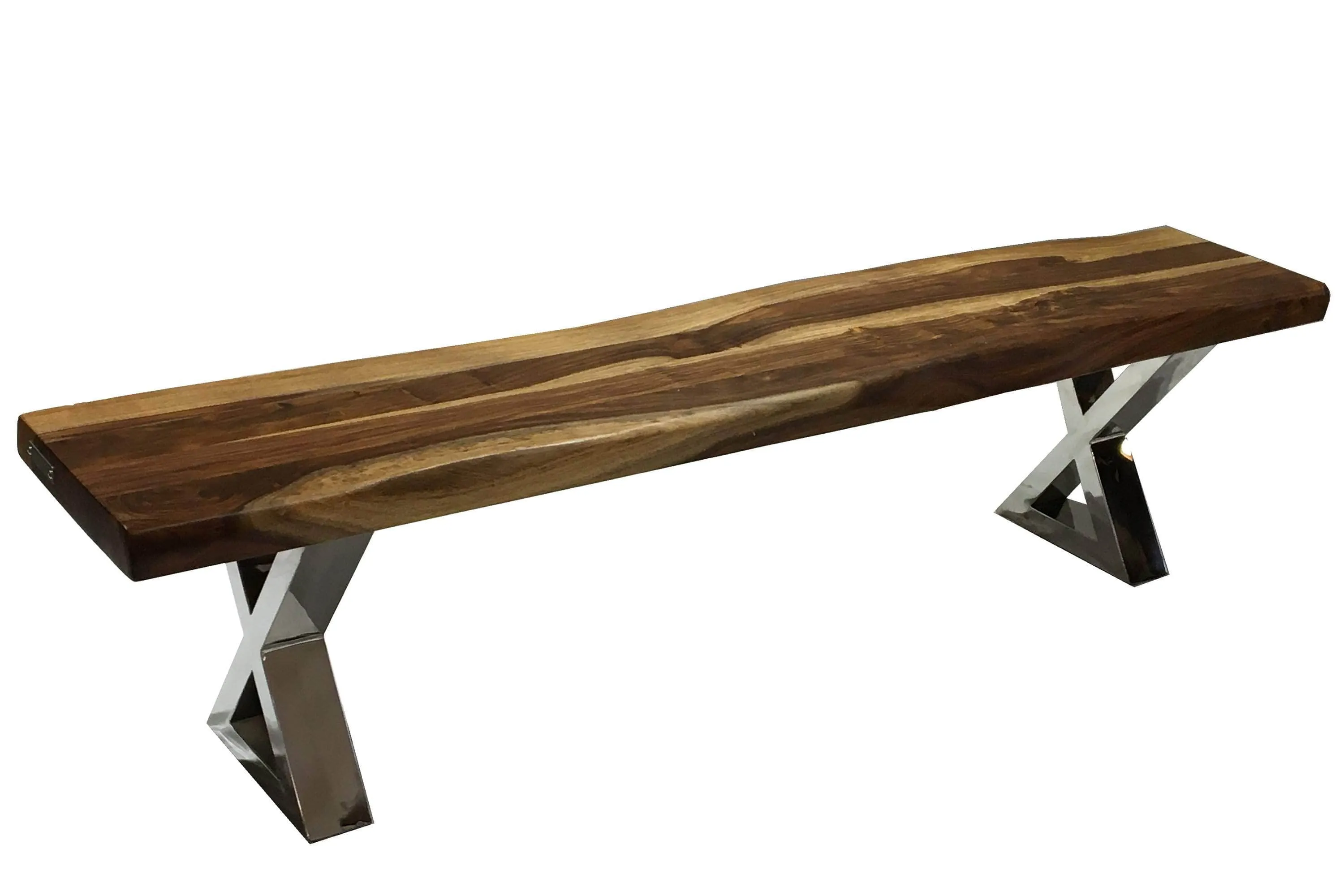 Live Edge Sheesham Wood Dining Bench 72"W - Available in 4 Leg Styles