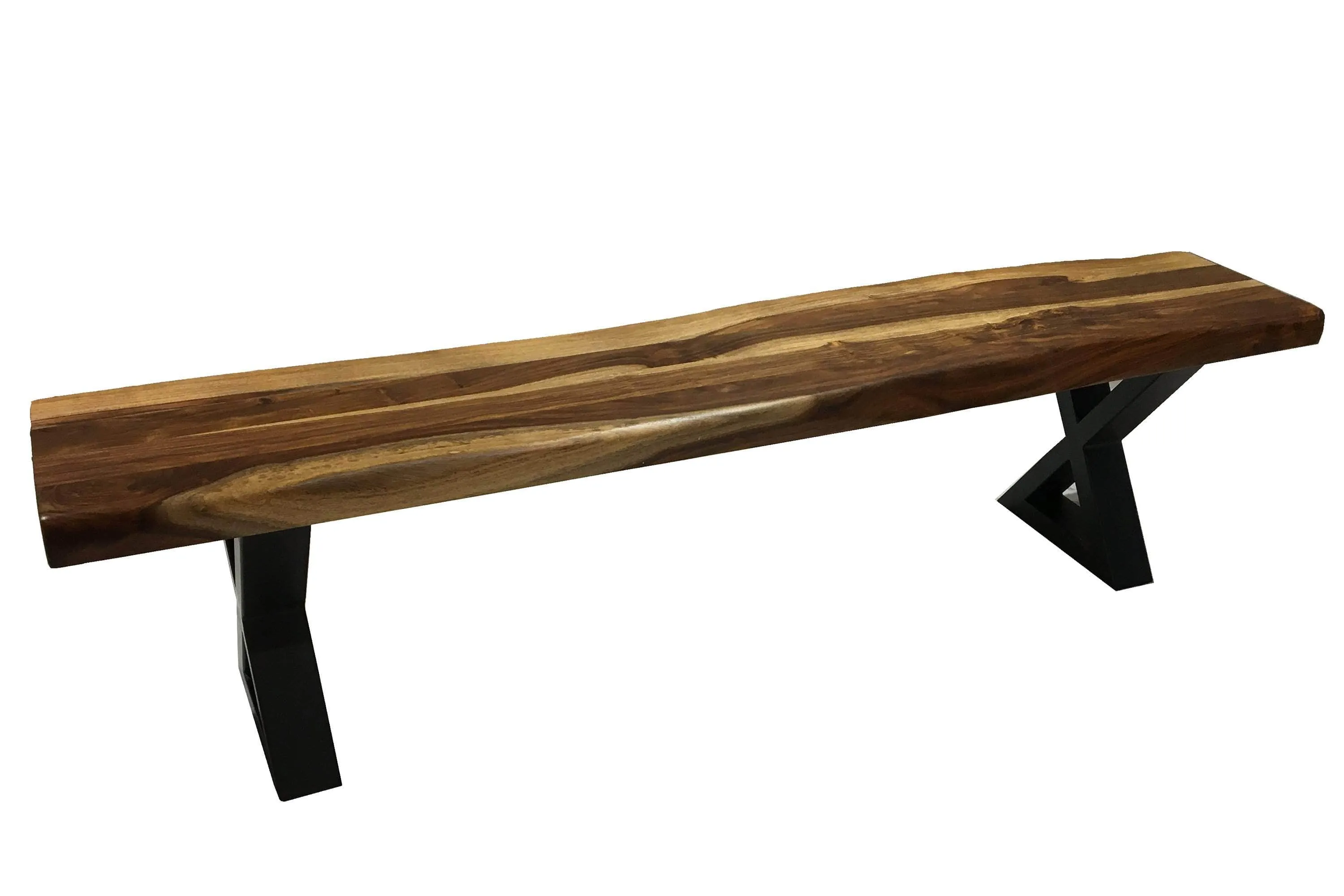 Live Edge Sheesham Wood Dining Bench 72"W - Available in 4 Leg Styles