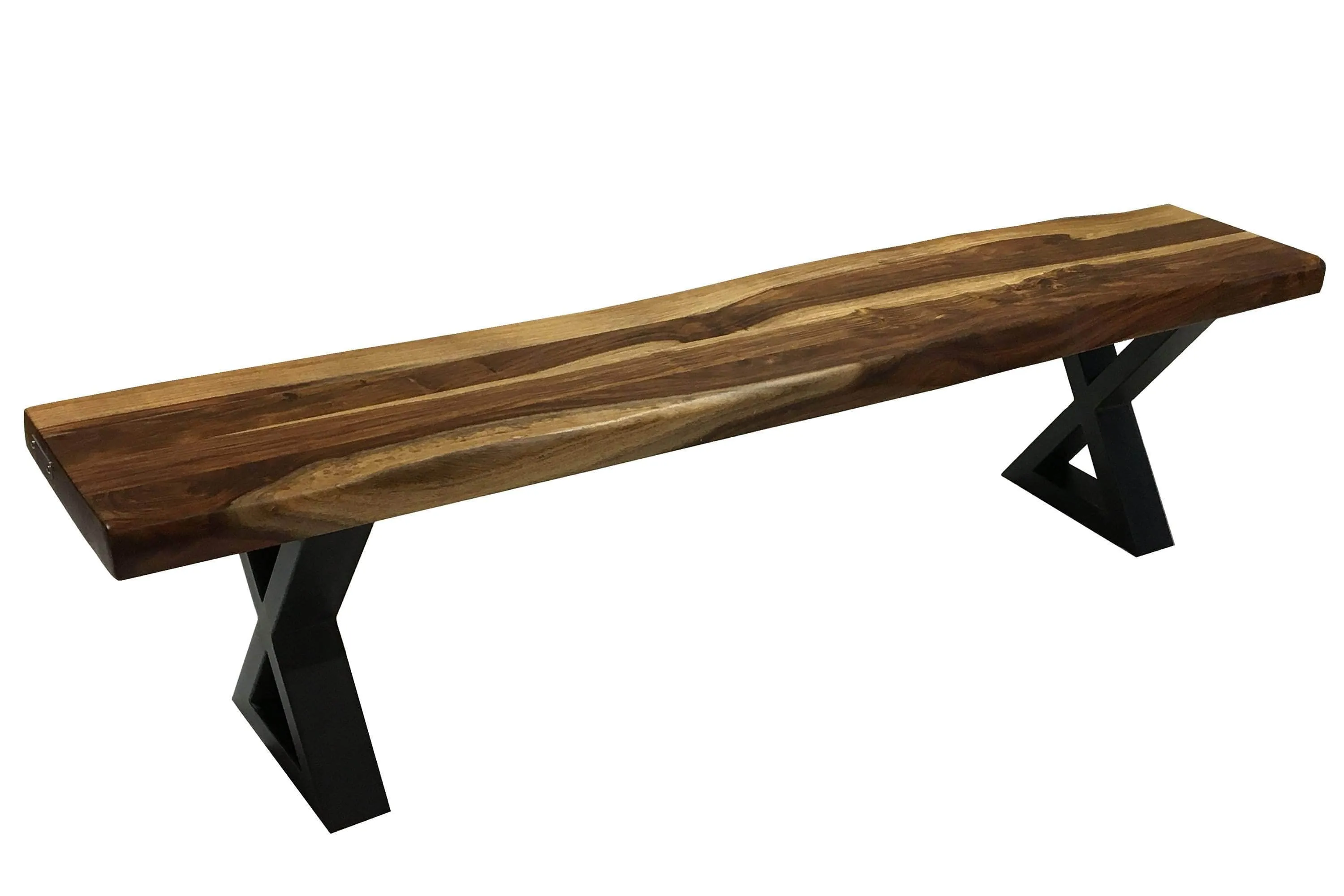 Live Edge Sheesham Wood Dining Bench 72"W - Available in 4 Leg Styles