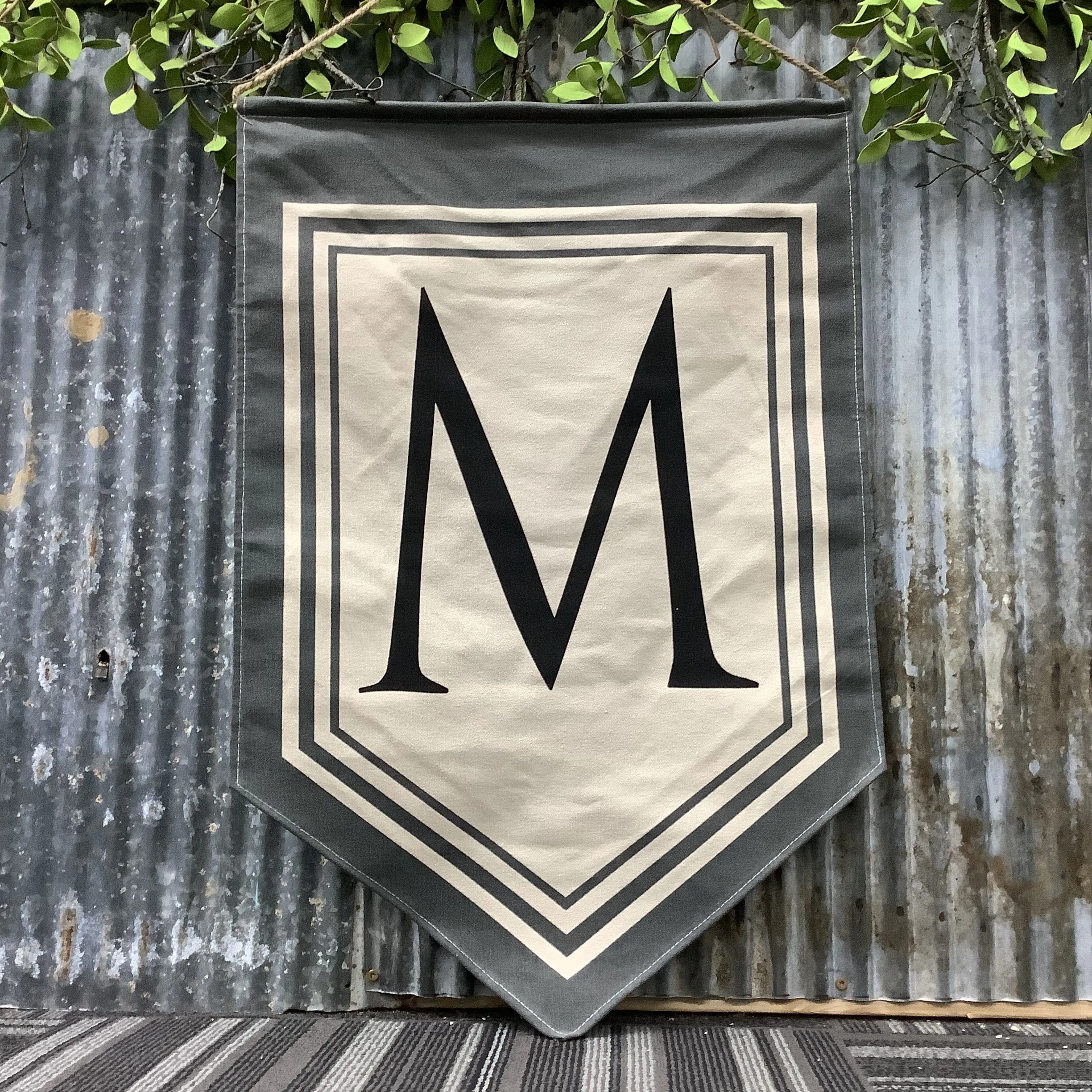 Magnolia Lane Burlap Initial Door Hangers