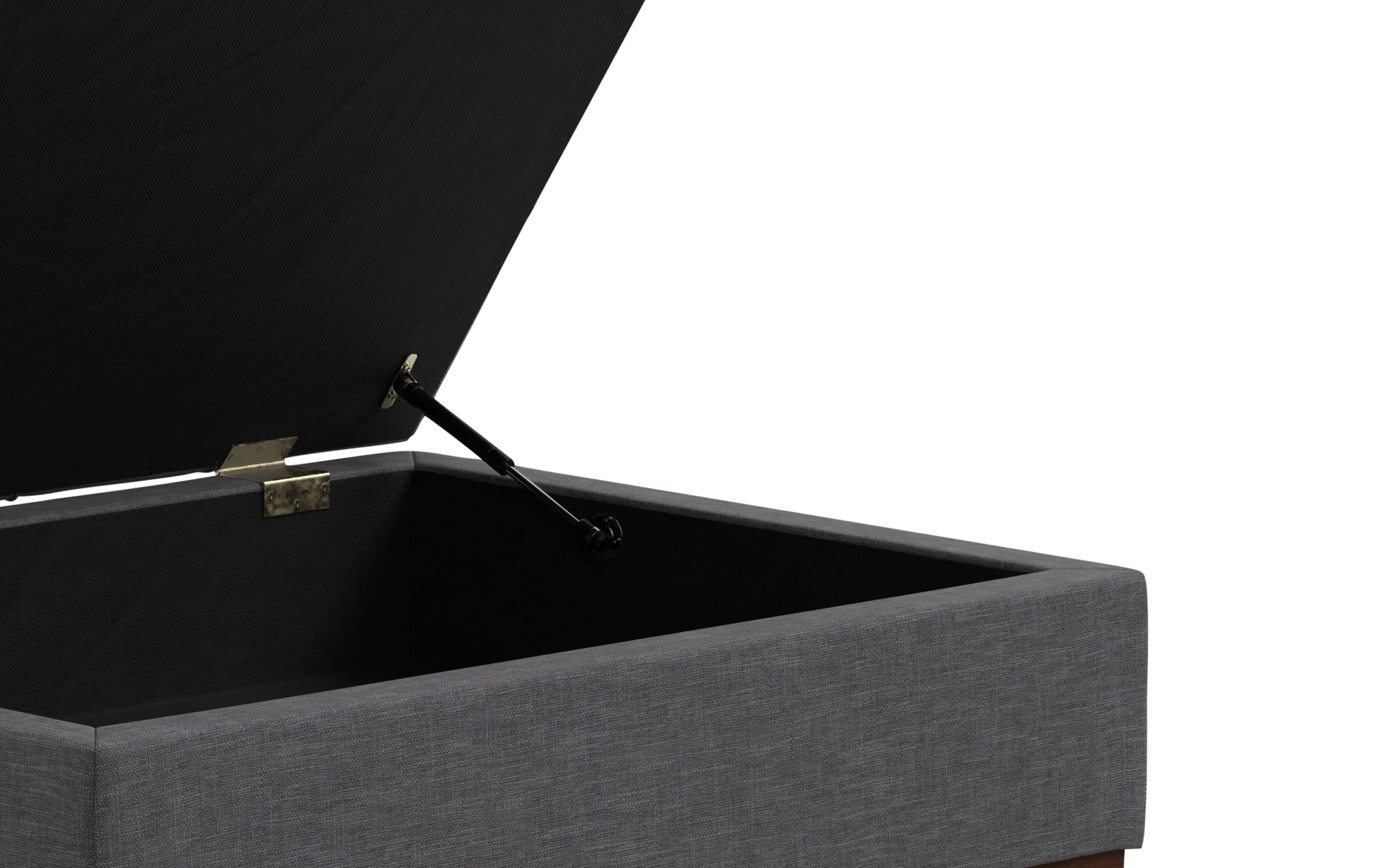 Mariah Coffee Table Storage Ottoman in Linen