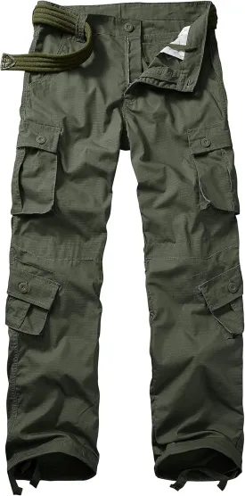 Men's Outdoor Hiking Pants, Tactical Pants Lightweight Casual Work Ripstop Cargo Pants for Men with Pockets
