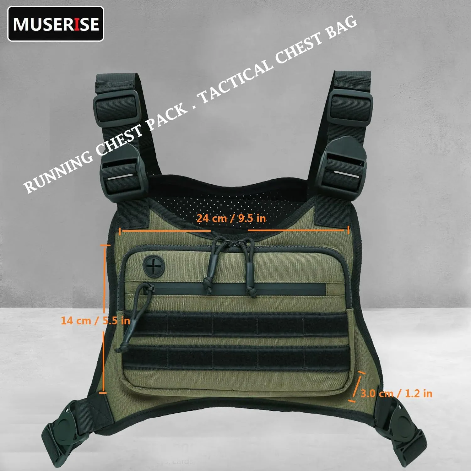 Minimalist Chest Bag For Men and Women, Chest Bag Vest For Running, Cycling. EDC Chest Pack Rig For Sports and Workouts