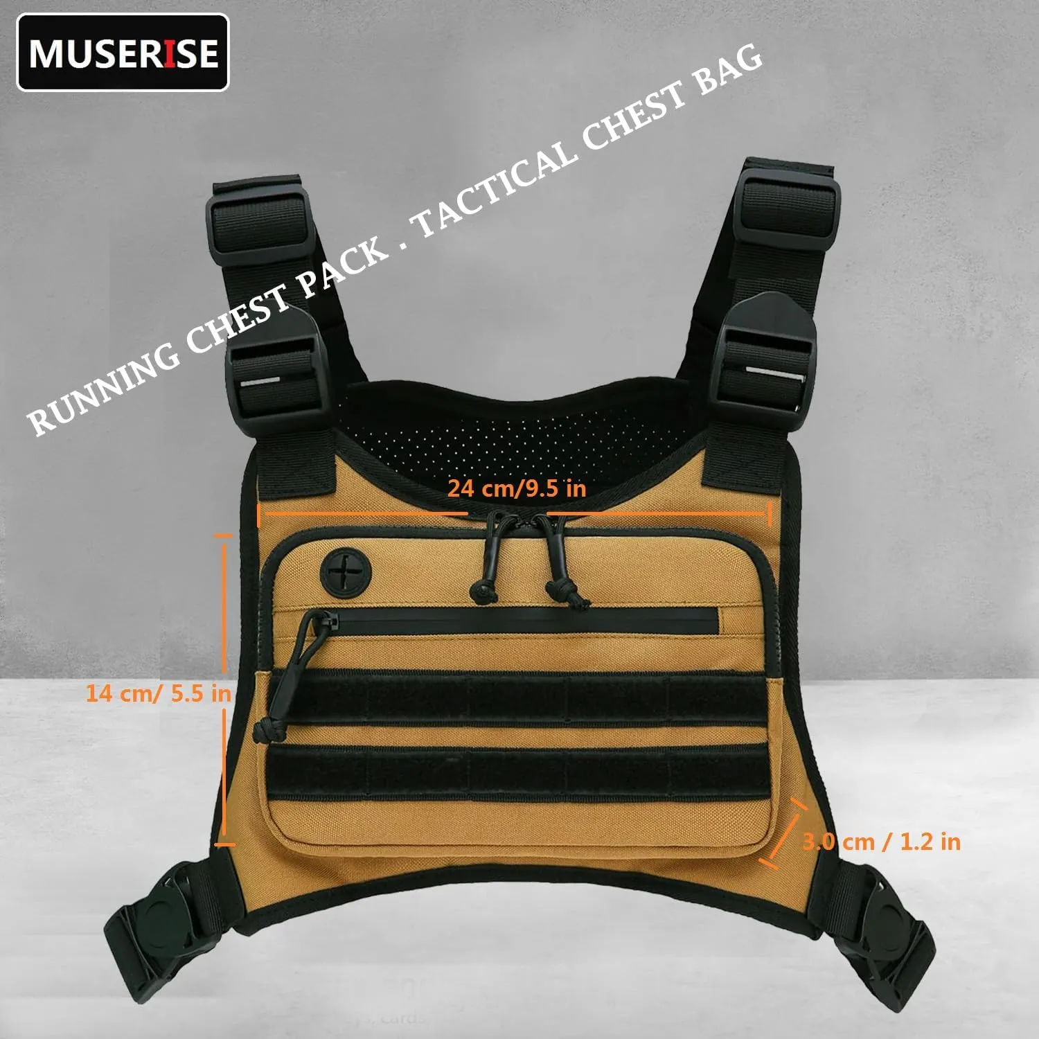 Minimalist Chest Bag For Men and Women, Chest Bag Vest For Running, Cycling. EDC Chest Pack Rig For Sports and Workouts
