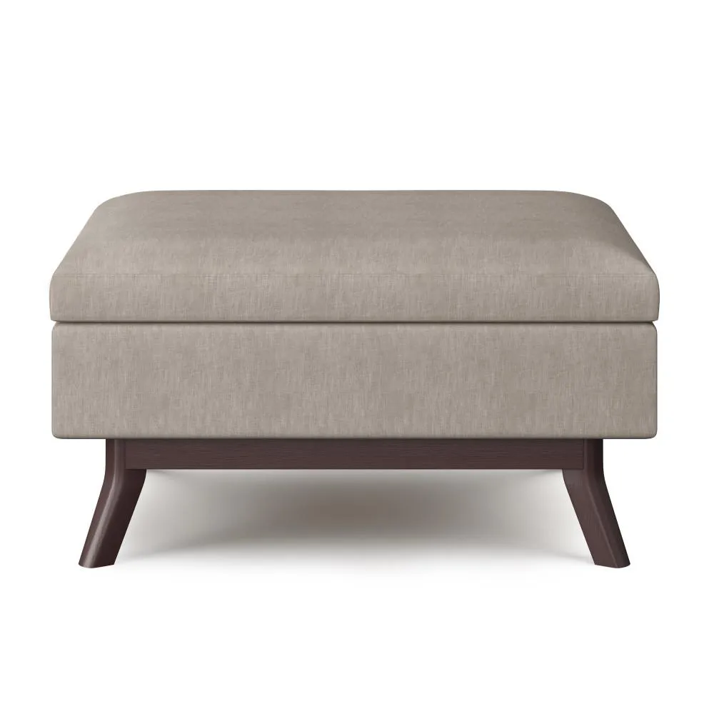 Owen Small Coffee Table Ottoman in Linen