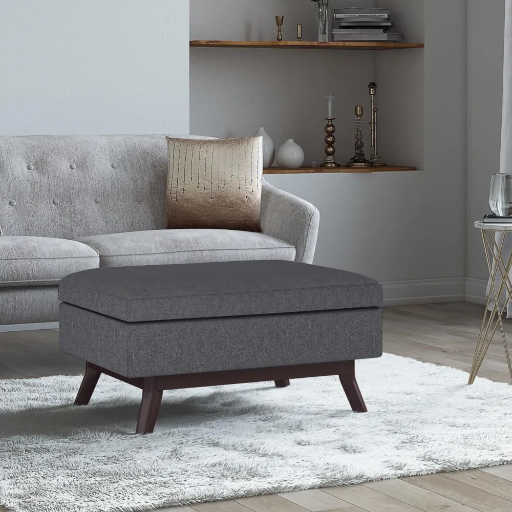 Owen Small Coffee Table Ottoman in Linen