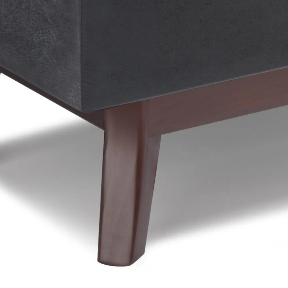 Owen Small Rectangular Storage Ottoman in Distressed Vegan Leather