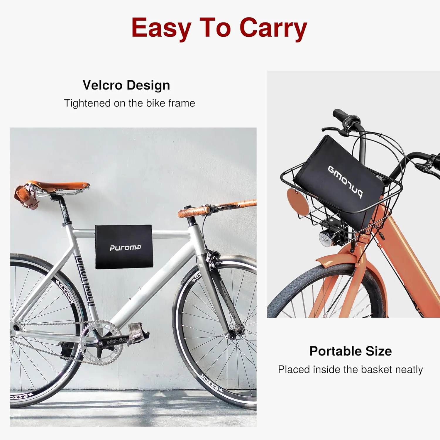 Puroma Bike Cover for 3 Bikes, 190T Outdoor Waterproof Bicycle Covers Rain Sun UV Dust Wind Proof with Lock Hole for Mountain Road Electric Bike (Basic Black)