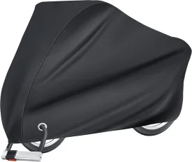 Puroma Bike Cover for 3 Bikes, 190T Outdoor Waterproof Bicycle Covers Rain Sun UV Dust Wind Proof with Lock Hole for Mountain Road Electric Bike (Basic Black)