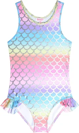 QPANCY Girls Swimsuits Unicorn Bathing Suits Toddler Kids One Piece Swimwear