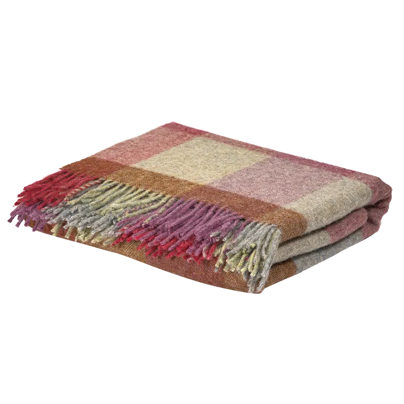 Rose Violet Harlequin Shetland Wool Throw