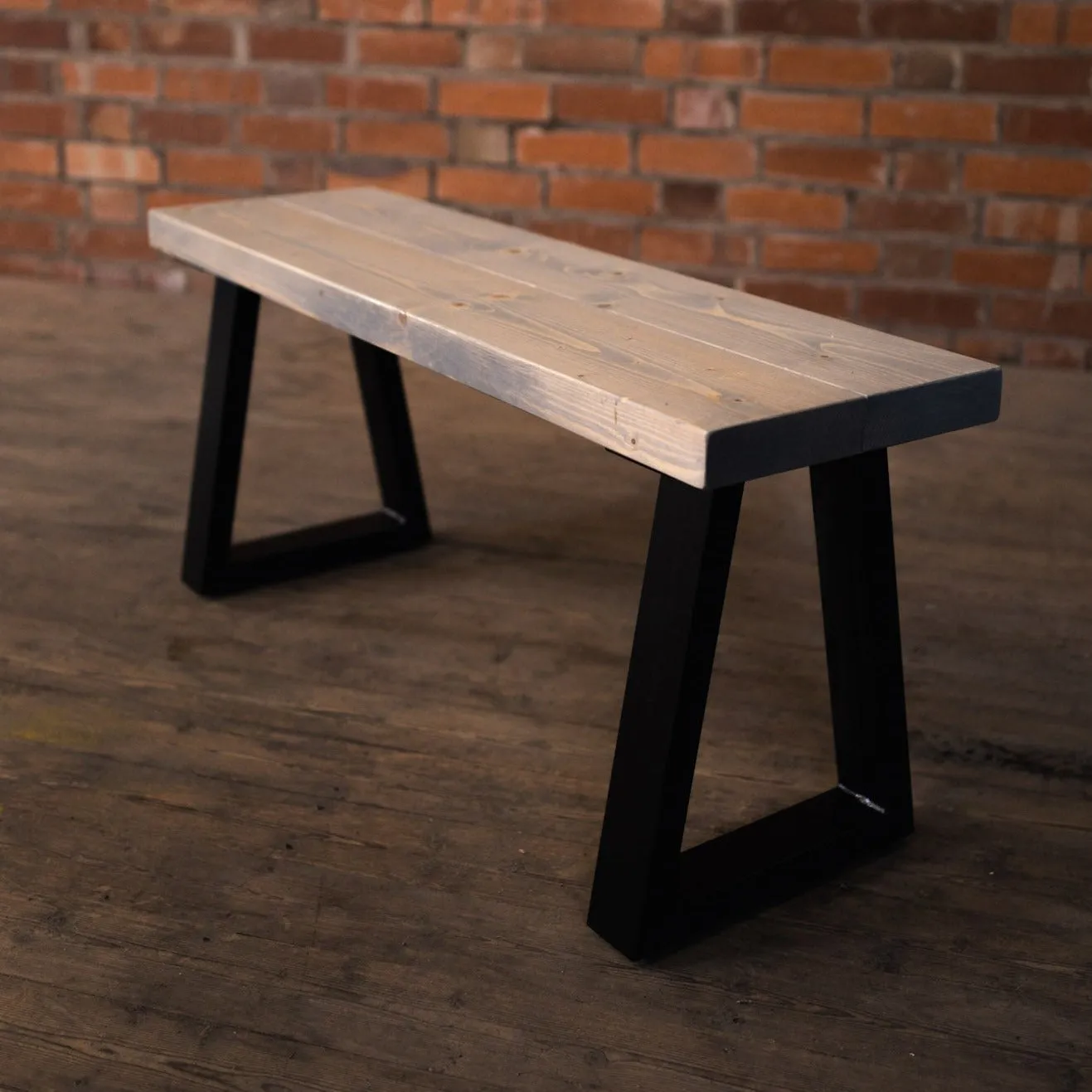 Rustic Dining Bench - Thick Trapeze