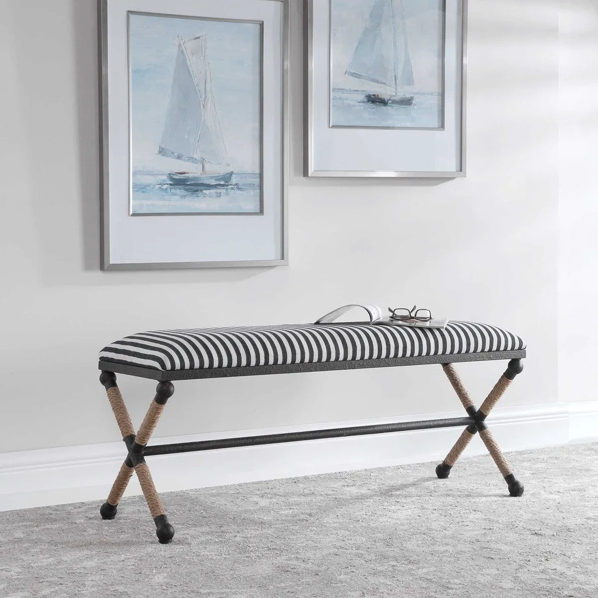 SAILOR-STRIPED BENCH