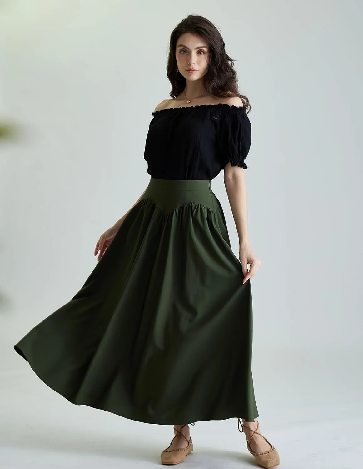 Scarlet Darkness Women's Renaissance Shirt Off Shoulder Puff Sleeve Loose Fit Summer Tops
