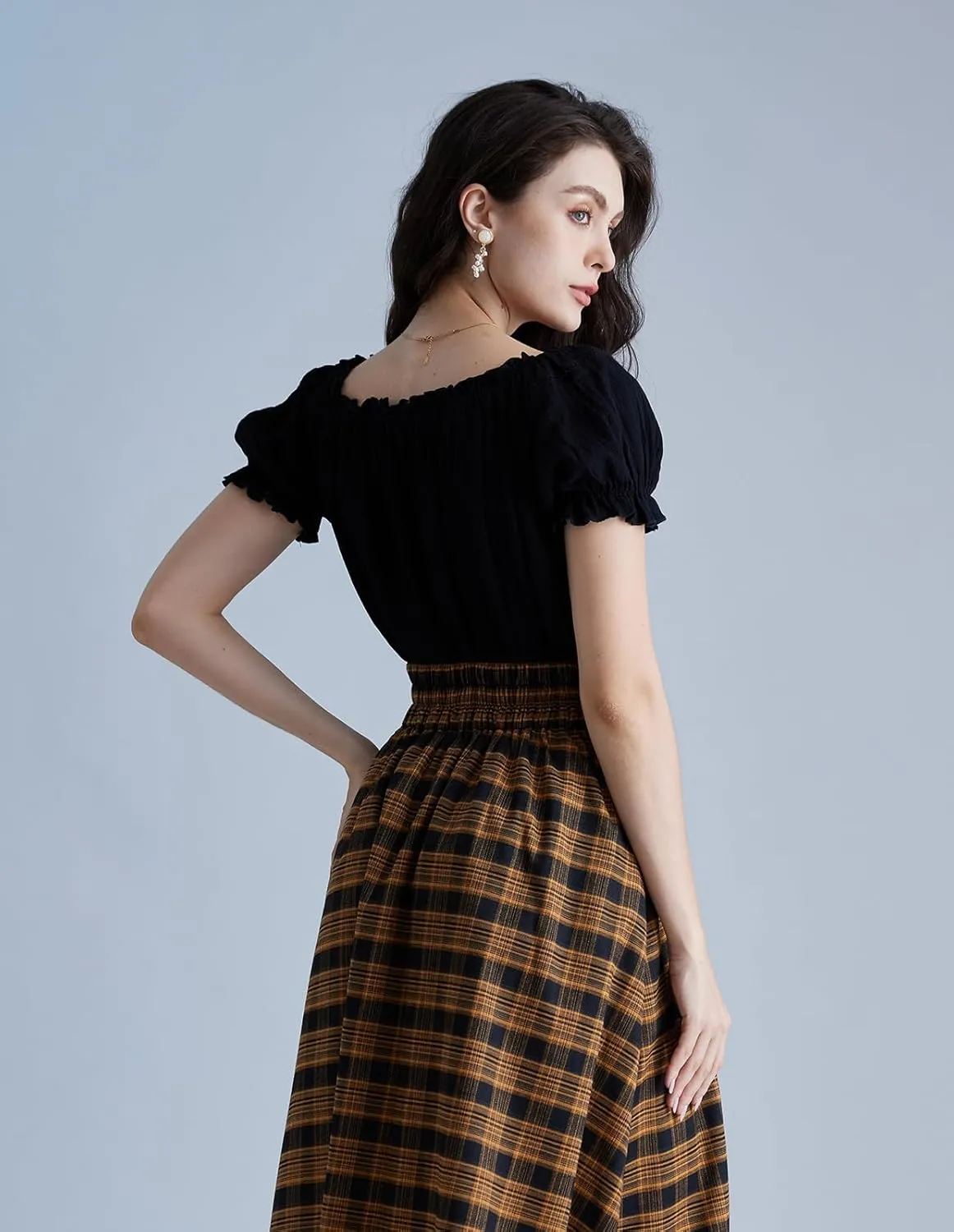 Scarlet Darkness Women's Renaissance Shirt Off Shoulder Puff Sleeve Loose Fit Summer Tops