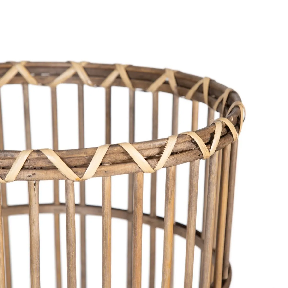 Set of Baskets 42 x 42 x 69 cm Natural Bamboo (2 Pieces)