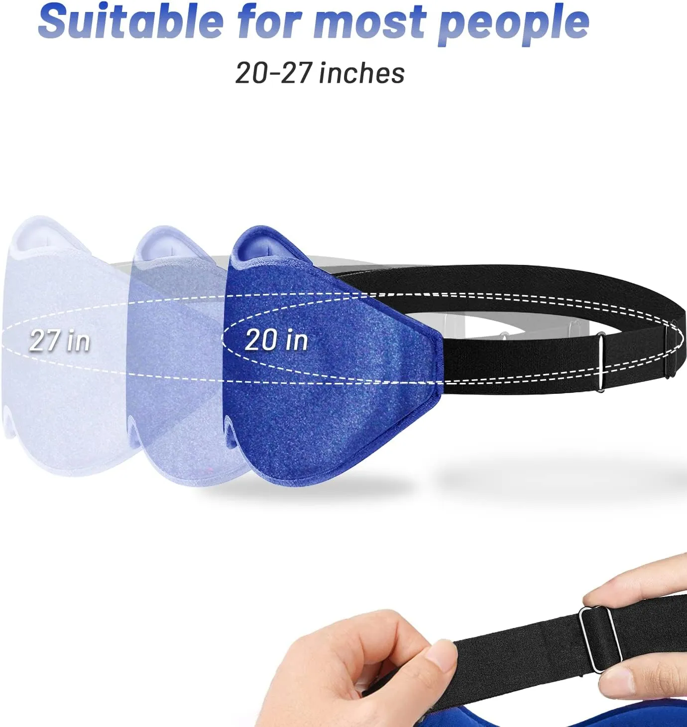 Sleep Eye Mask for Men Women, Lash Extensions 3D Sleeping Mask, Travel Blackout Night Blindfold Eye Shade Cover with Adjustable Strap (Blue-3D)