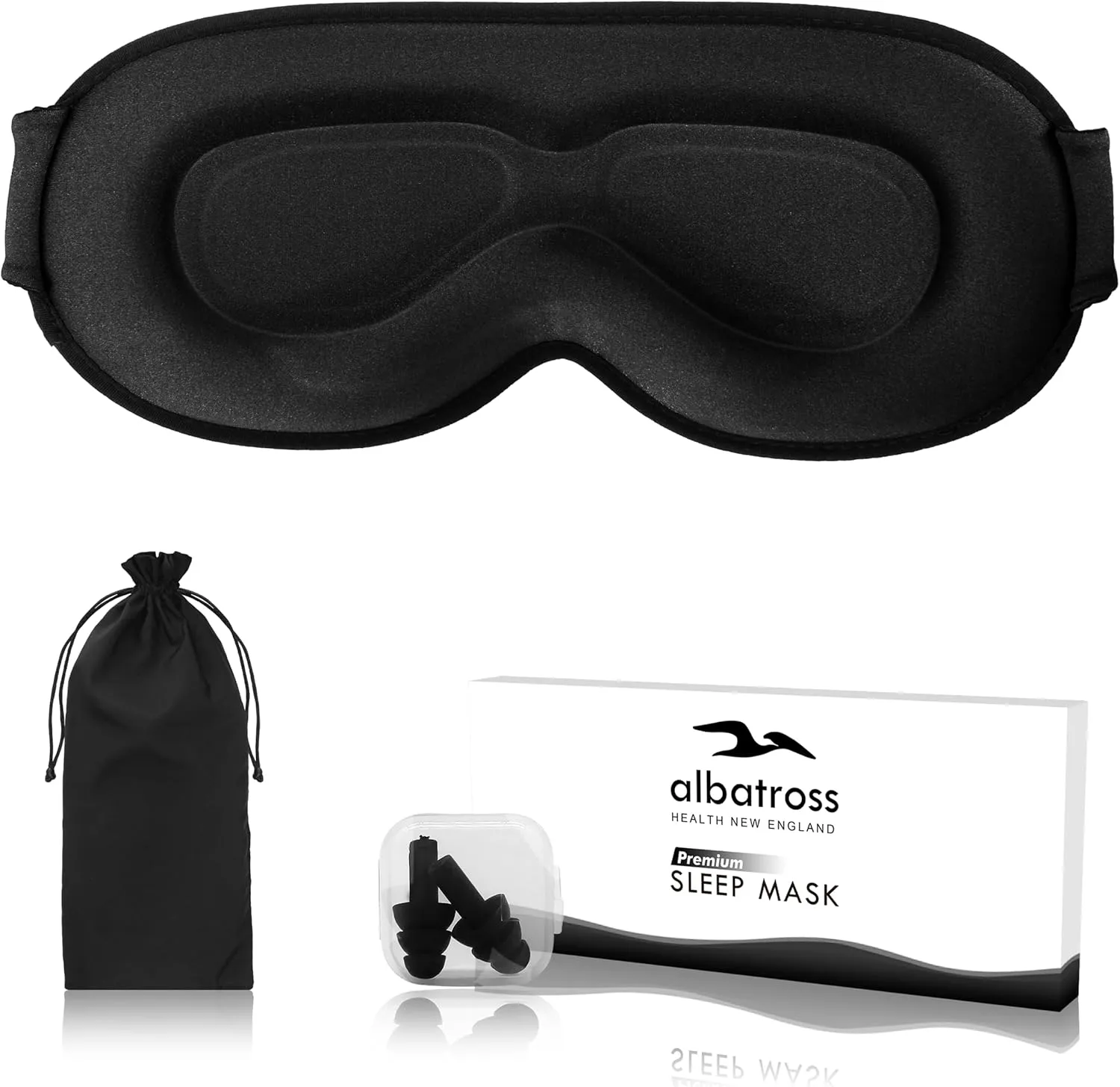 Sleep Eye Mask for Side Sleeper, Lash Extensions 3D Contoured Cup Sleeping Mask for Men Women, Travel Blackout Night Blindfold Eye Shade Cover with Adjustable Strap (Black-Side Sleeper)