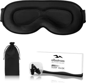 Sleep Eye Mask for Side Sleeper, Lash Extensions 3D Contoured Cup Sleeping Mask for Men Women, Travel Blackout Night Blindfold Eye Shade Cover with Adjustable Strap (Black-Side Sleeper)