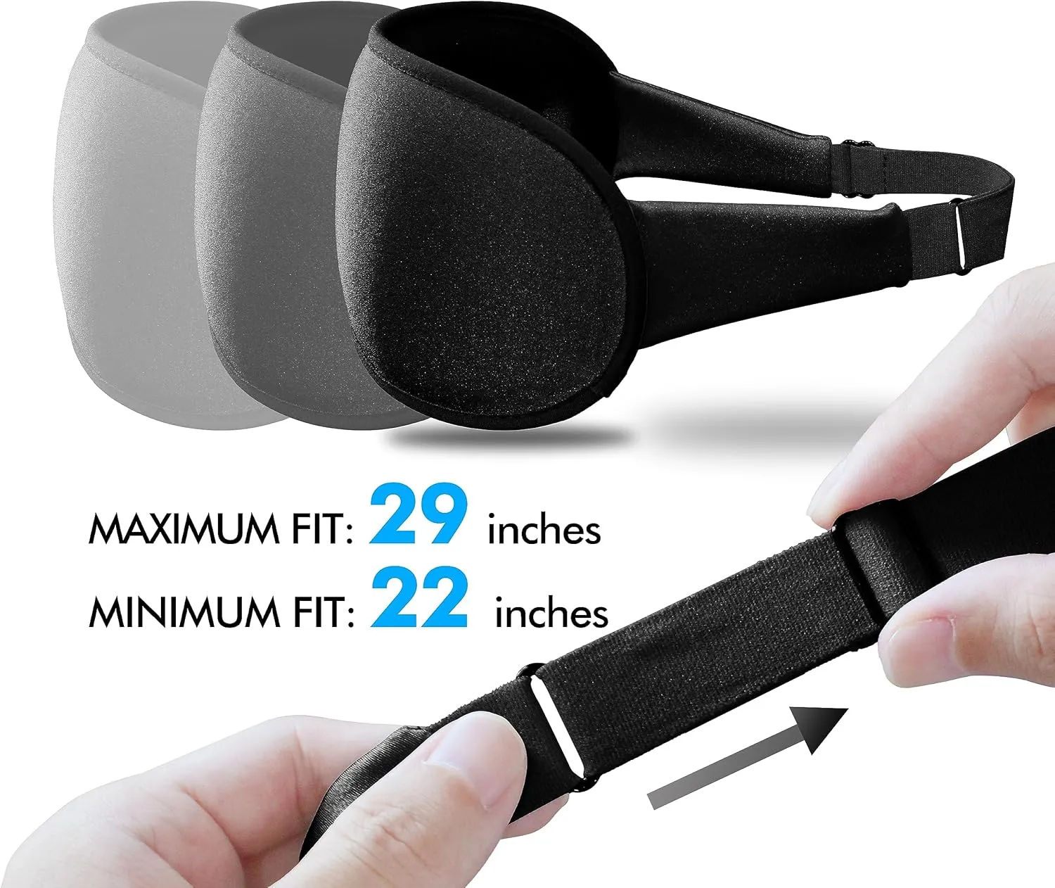 Sleep Eye Mask for Side Sleeper, Lash Extensions 3D Contoured Cup Sleeping Mask for Men Women, Travel Blackout Night Blindfold Eye Shade Cover with Adjustable Strap (Black-Side Sleeper)