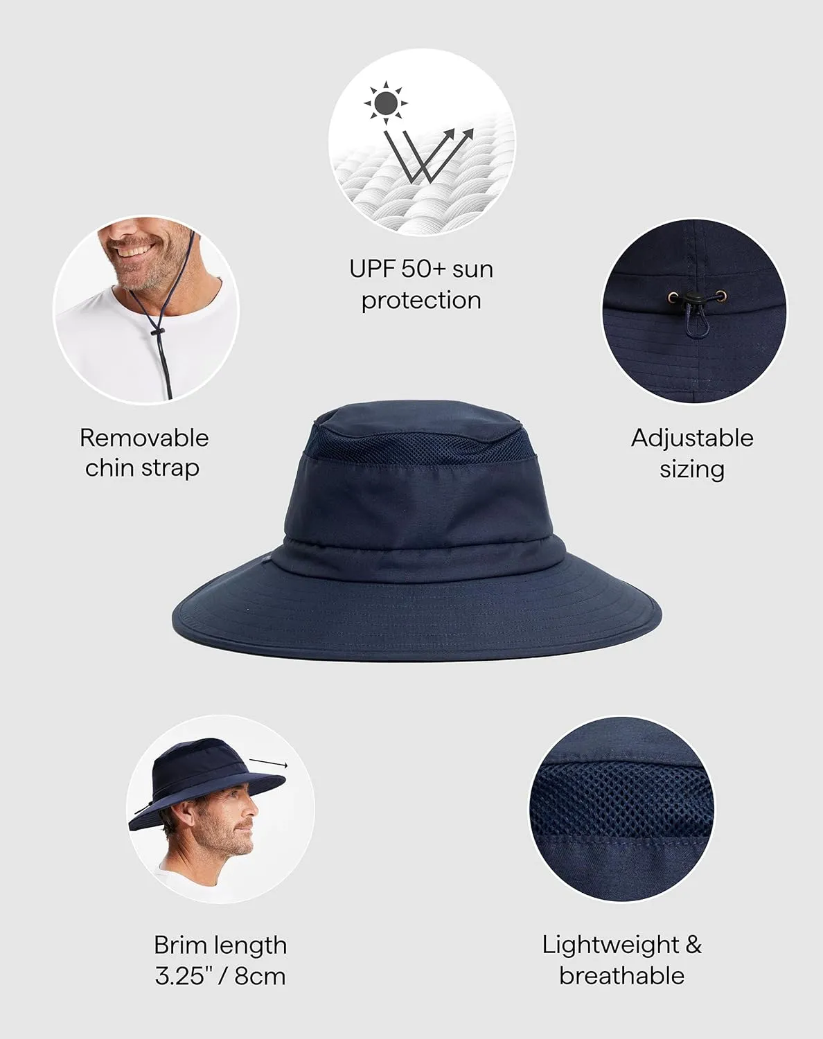 Solbari Everyday Broad Brim Sun Hat with Pocket UPF50  Uv Protection, Sun Protective Hat