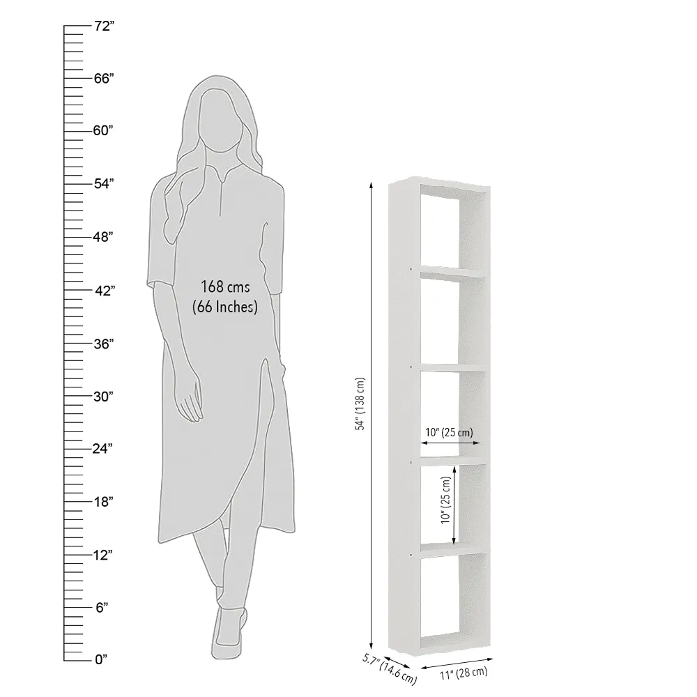 Triton Neo Floor Stand /Wall Mount Kids Bookshelfs for Home Decor, Frosty White