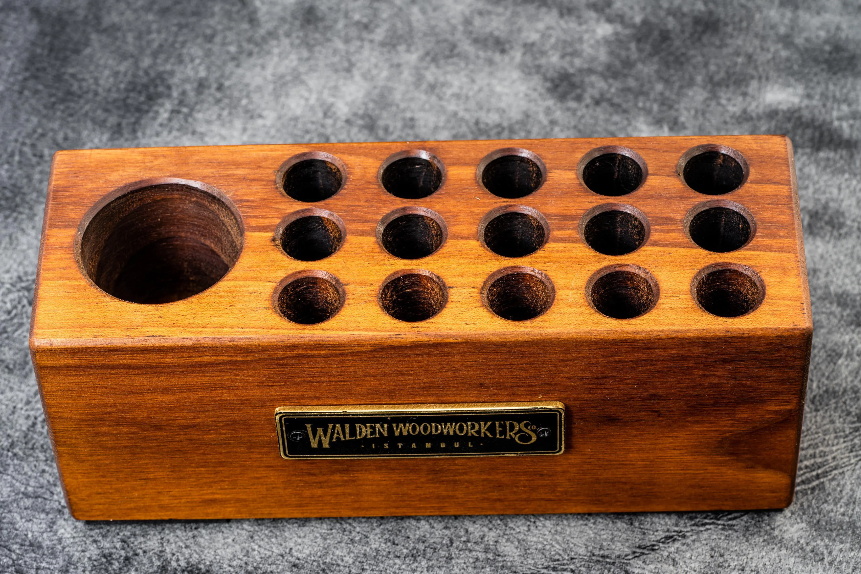 Wood Desk Organizer - Pen Holder - Walnut